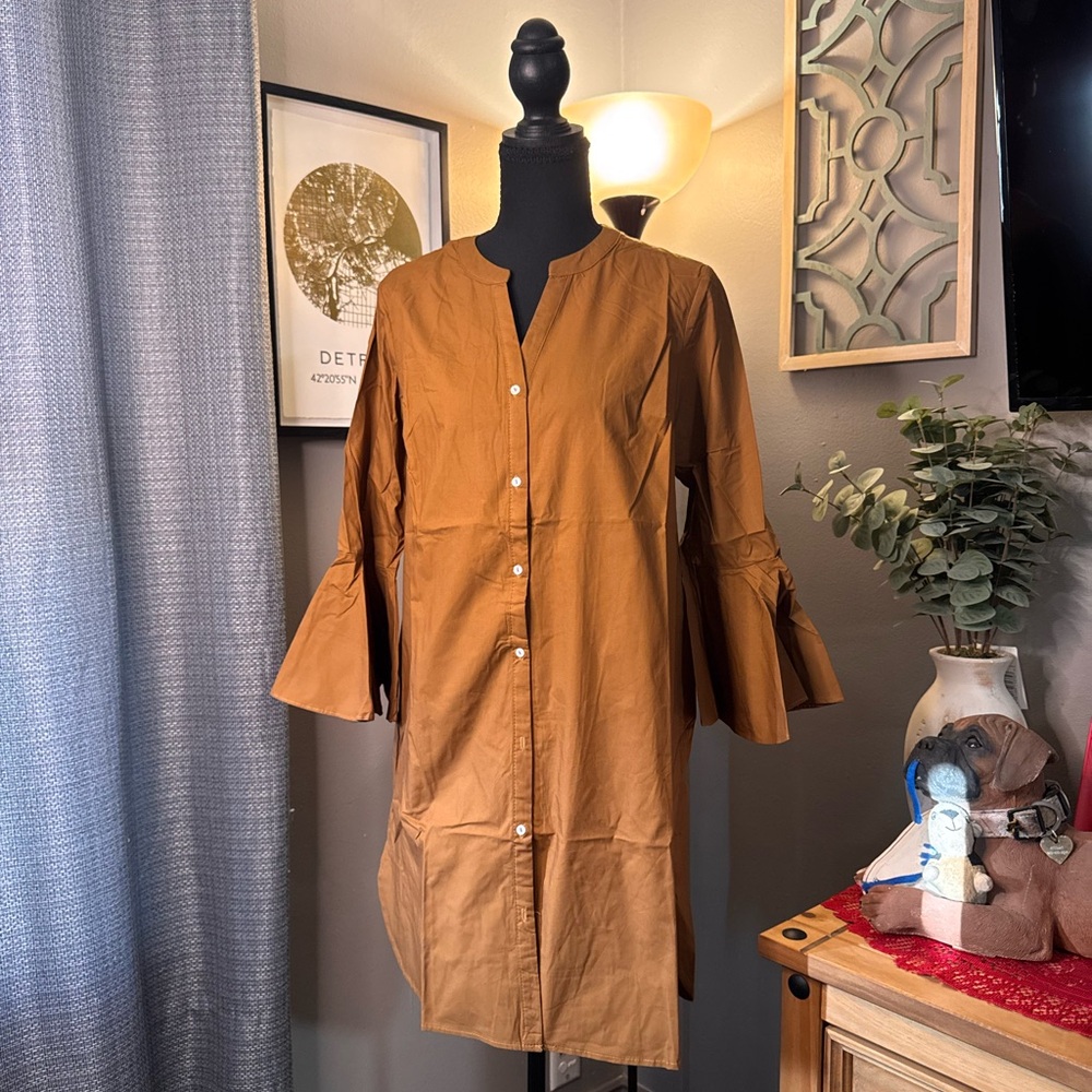Women's Long Sleeve Brown Dress